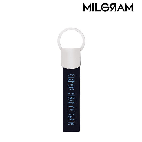 『MILGRAM -ミルグラム-』ミコト 囚人服ベルト風 キーリング付き合皮キーホルダー【202510再販】